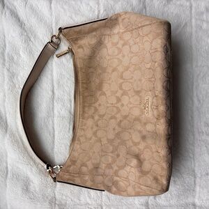 Coach Celeste Hobo Bag | Signature Canvas Khaki Beige | F58284 Shoulder Bag